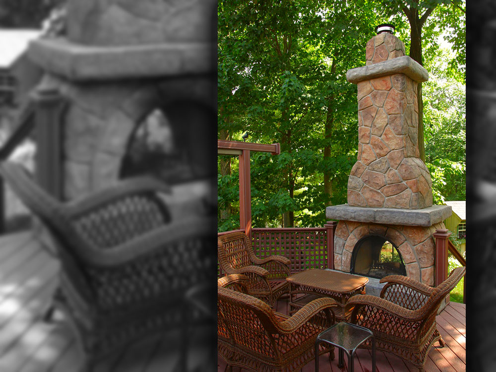 Deck, Furniture & Fireplace made up of Composite material